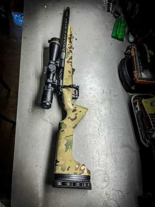 6.5 Creedmoor in Grayboe Trekker Stock with Grayboe M5 DBM in Multicam